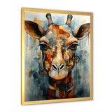 Modern Giraffe Brown Portrait - Brown Giraffe Wall Art