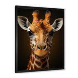 Modern Brown Giraffe Symbolism - Giraffe Framed Canvas Art
