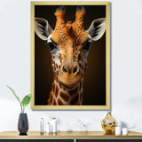 Modern Brown Giraffe Symbolism - Giraffe Framed Canvas Art