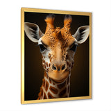 Modern Brown Giraffe Symbolism - Giraffe Framed Canvas Art