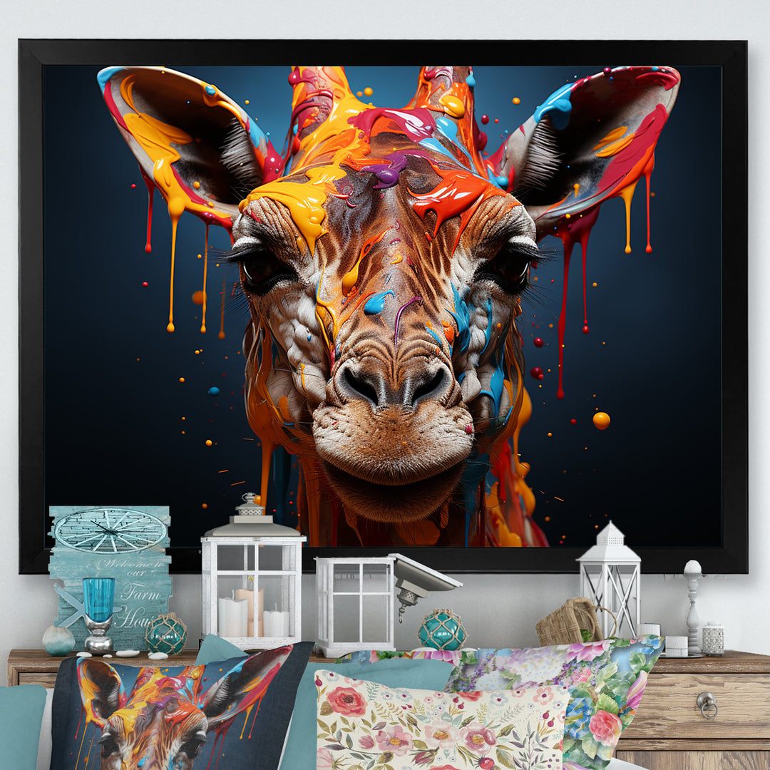 Multicolor Giraffe Urban Graze - Giraffe Home Decor Art