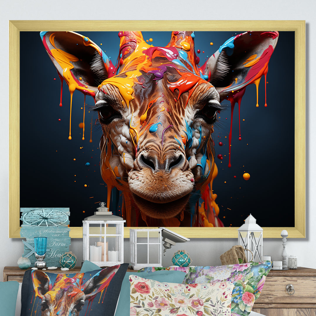 Multicolor Giraffe Urban Graze - Giraffe Home Decor Art