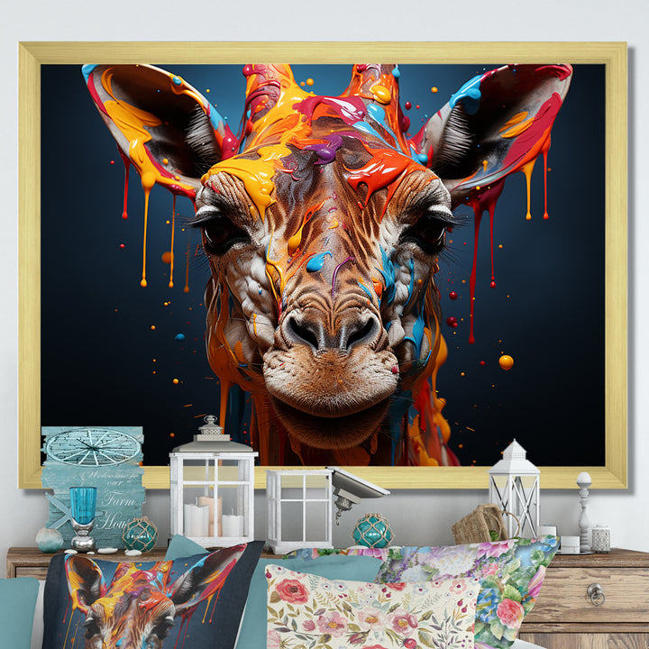 Multicolor Giraffe Urban Graze - Giraffe Home Decor Art