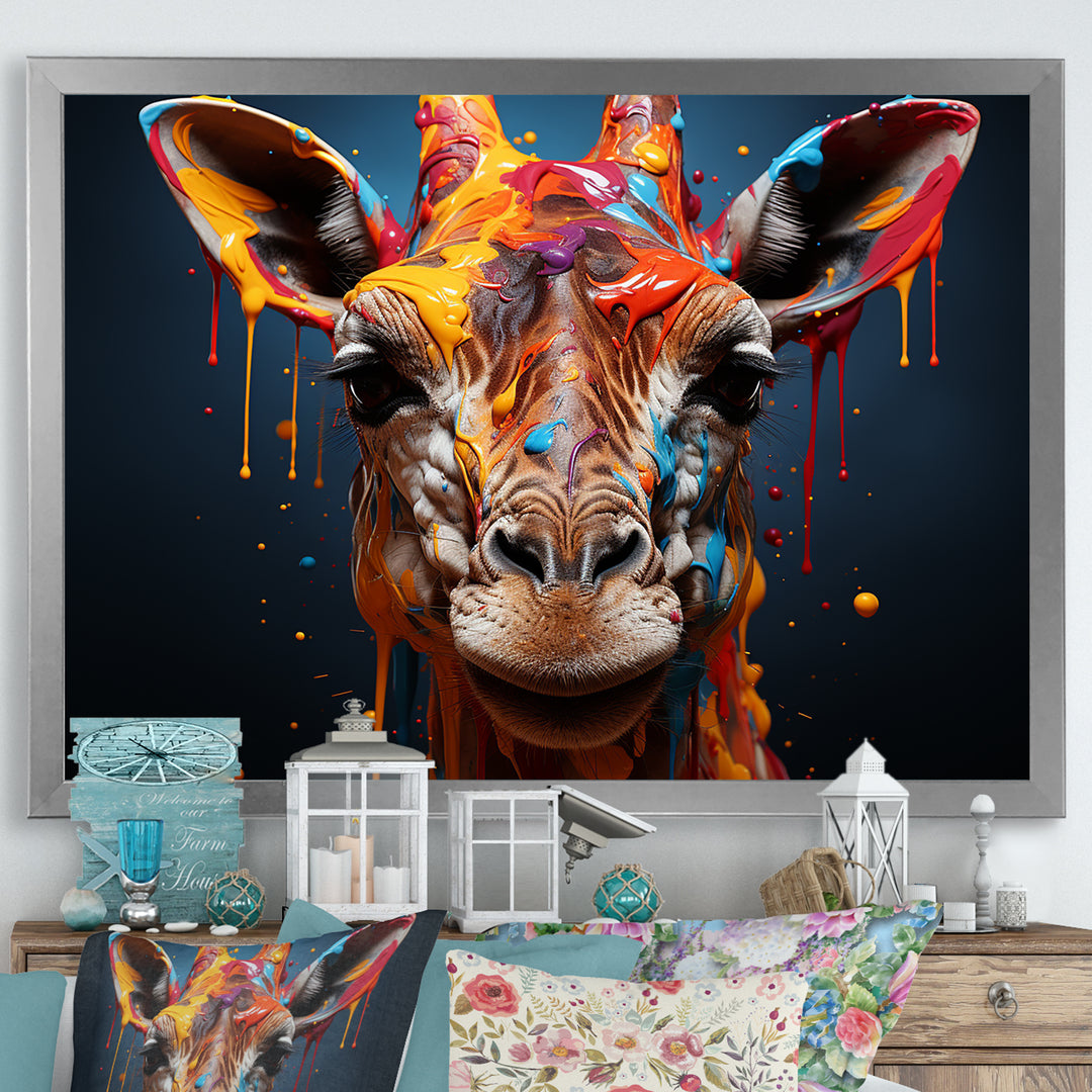 Multicolor Giraffe Urban Graze - Giraffe Home Decor Art