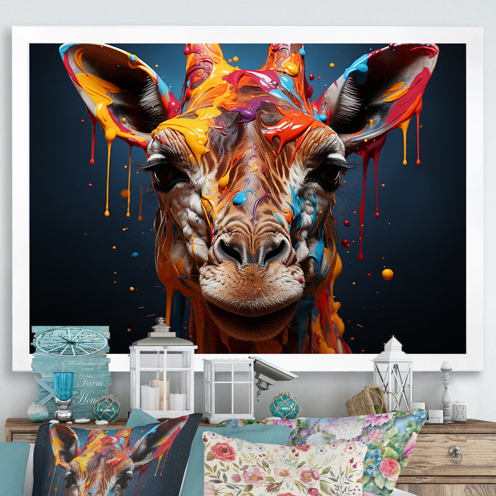 Multicolor Giraffe Urban Graze - Giraffe Home Decor Art