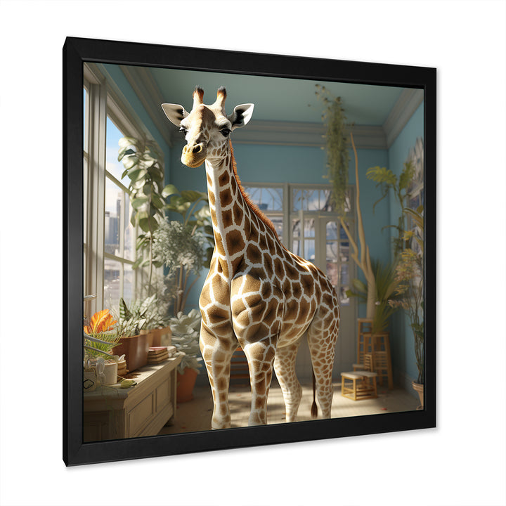 Cute Giraffe Farmhouse Harmony - Giraffe Living Room Wall Art
