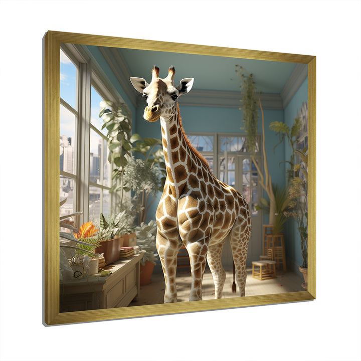 Cute Giraffe Farmhouse Harmony - Giraffe Living Room Wall Art