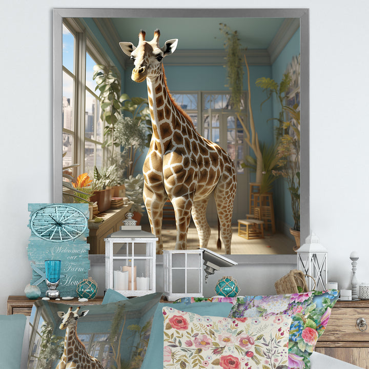 Cute Giraffe Farmhouse Harmony - Giraffe Living Room Wall Art