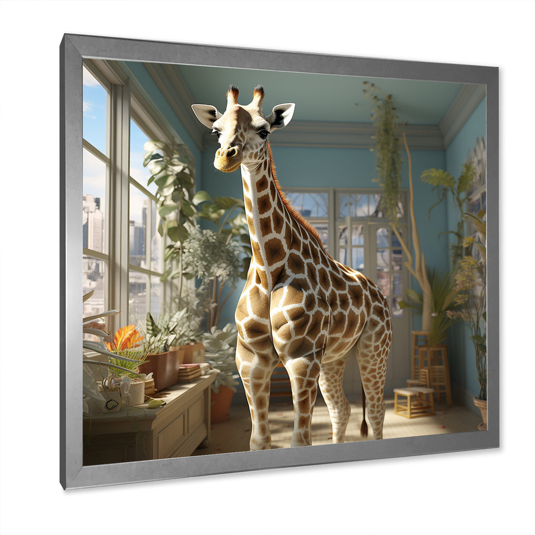 Cute Giraffe Farmhouse Harmony - Giraffe Living Room Wall Art