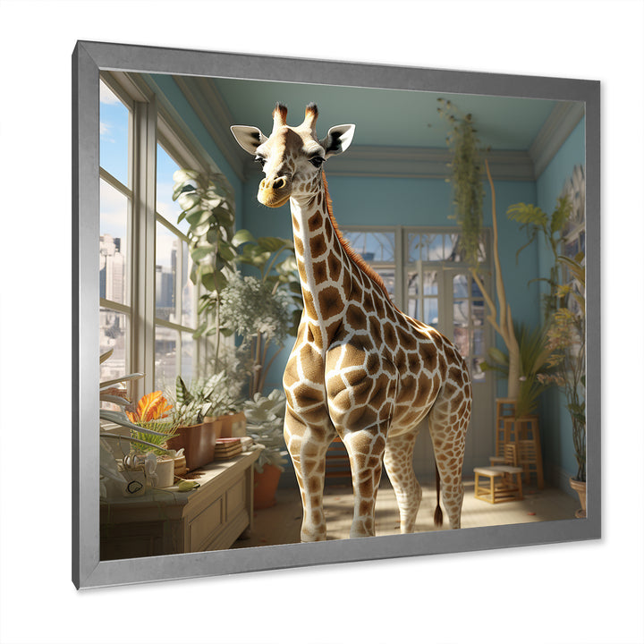 Cute Giraffe Farmhouse Harmony - Giraffe Living Room Wall Art