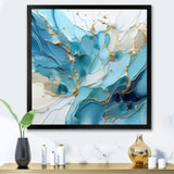 Blue And White Glacier Charm - Abstract Canvas Wall Art