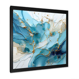 Blue And White Glacier Charm - Abstract Canvas Wall Art