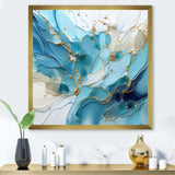 Blue And White Glacier Charm - Abstract Canvas Wall Art