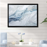 Grey And Blue Glacier Charm Liquid Art - Landscapes Canvas Wall Art