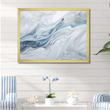 Grey And Blue Glacier Charm Liquid Art - Landscapes Canvas Wall Art