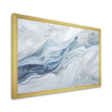 Grey And Blue Glacier Charm Liquid Art - Landscapes Canvas Wall Art