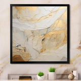 Beige And Gold Glacier Stone Simplicity II - Abstract Canvas Wall Art