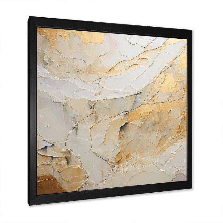 Beige And Gold Glacier Stone Simplicity II - Abstract Canvas Wall Art