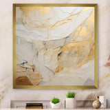 Beige And Gold Glacier Stone Simplicity II - Abstract Canvas Wall Art