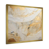 Beige And Gold Glacier Stone Simplicity II - Abstract Canvas Wall Art