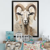 Soft Color Goat Portrait - Goat Bedroom Wall Art