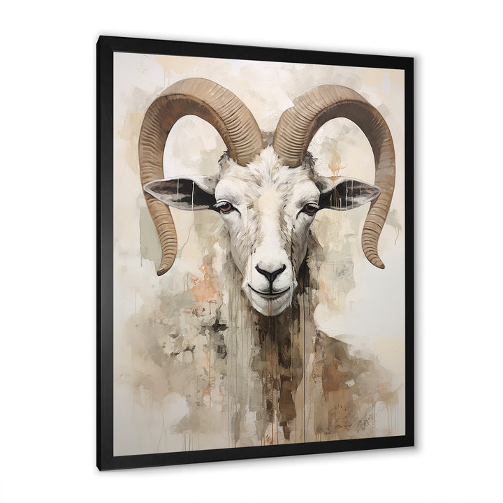 Soft Color Goat Portrait - Goat Bedroom Wall Art