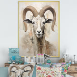 Soft Color Goat Portrait - Goat Bedroom Wall Art