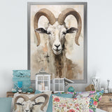 Soft Color Goat Portrait - Goat Bedroom Wall Art