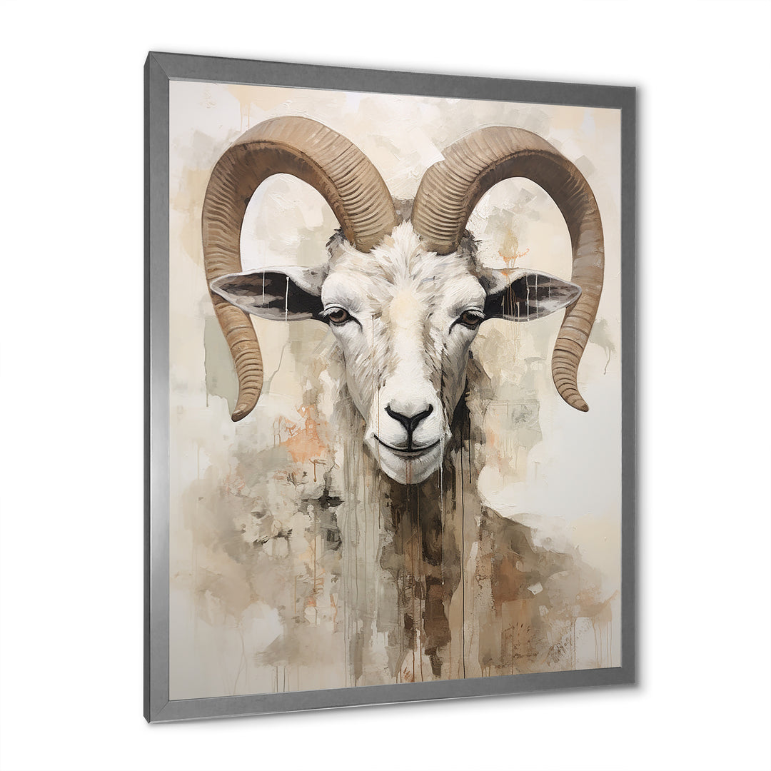 Soft Color Goat Portrait - Goat Bedroom Wall Art