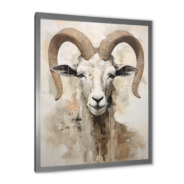 Soft Color Goat Portrait - Goat Bedroom Wall Art
