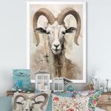 Soft Color Goat Portrait - Goat Bedroom Wall Art