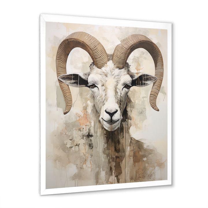 Soft Color Goat Portrait - Goat Bedroom Wall Art