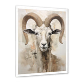 Soft Color Goat Portrait - Goat Bedroom Wall Art