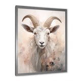 Cute Floral Beige Goat - Goat Canvas Wall Art