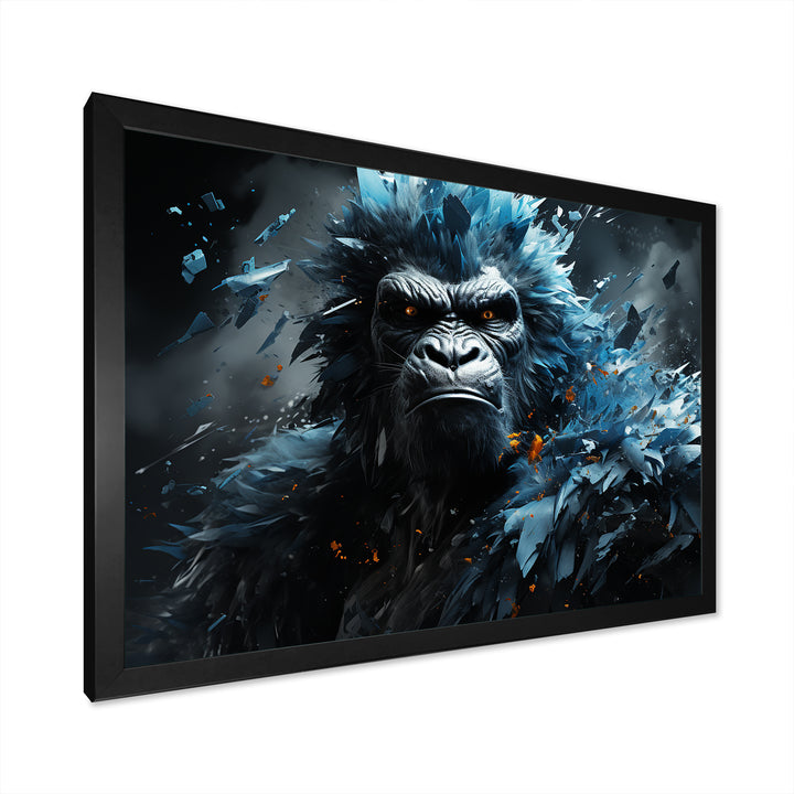 Blue Gorilla Graffiti - Gorilla Large Canvas Wall Art