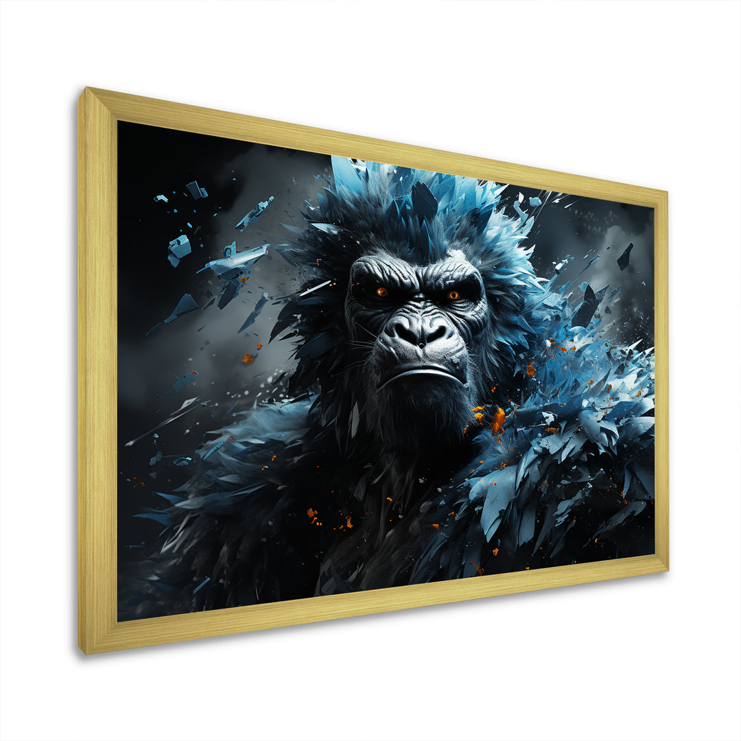 Blue Gorilla Graffiti - Gorilla Large Canvas Wall Art