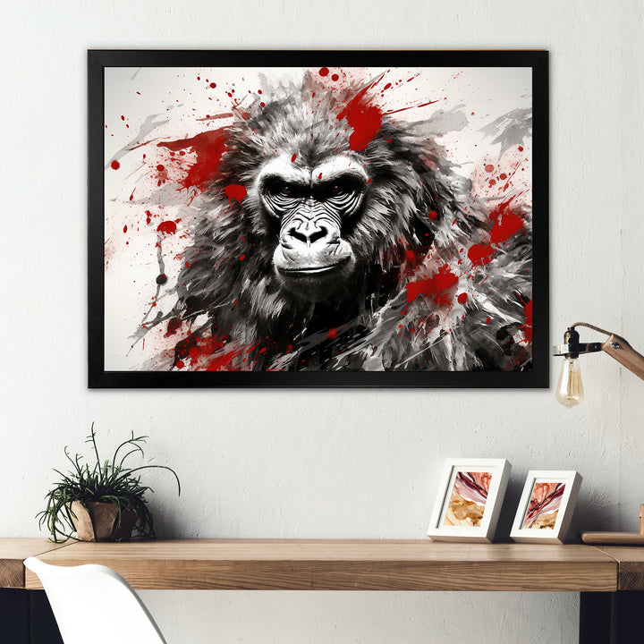 Red Gorilla Graffiti - Gorilla Home Decor Art