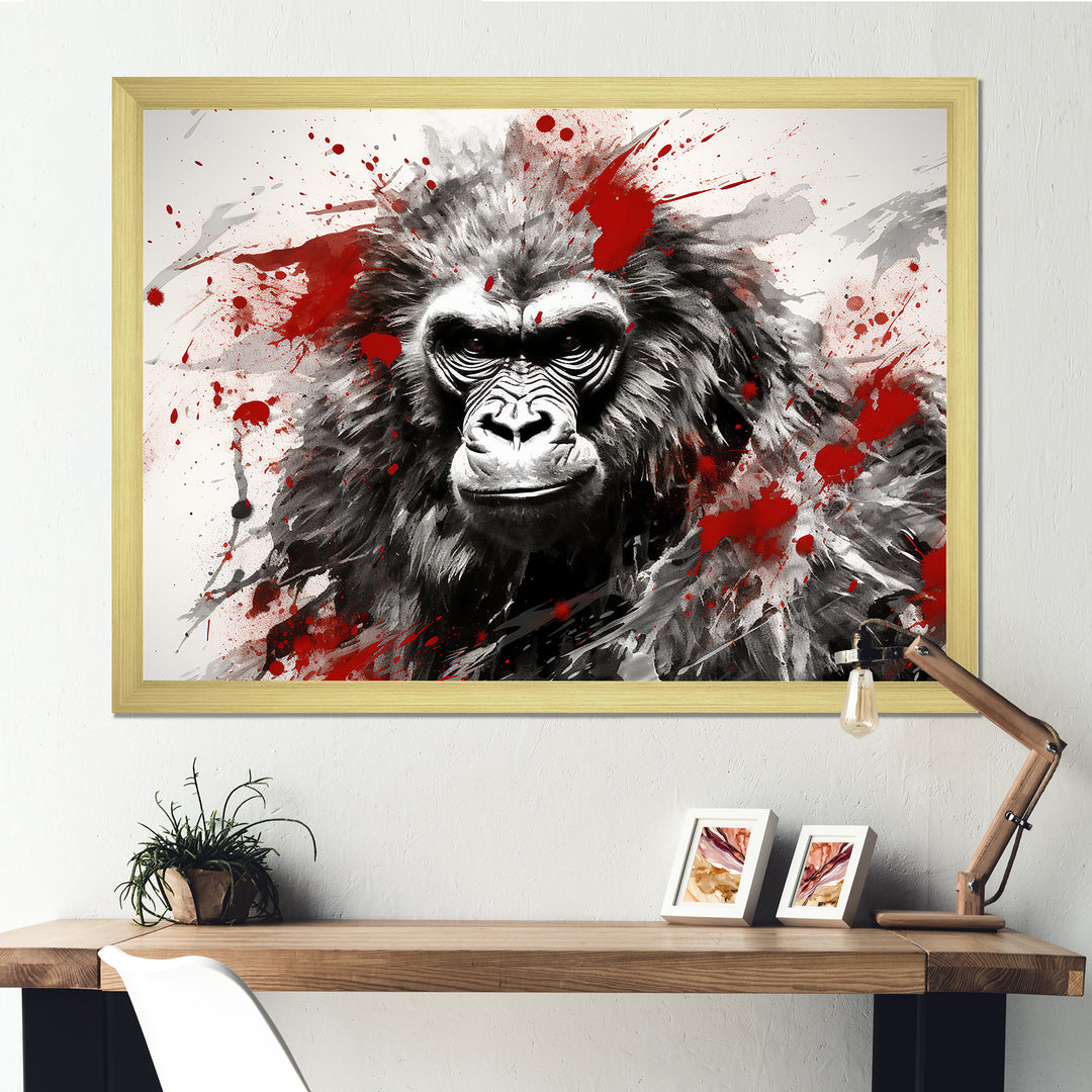 Red Gorilla Graffiti - Gorilla Home Decor Art