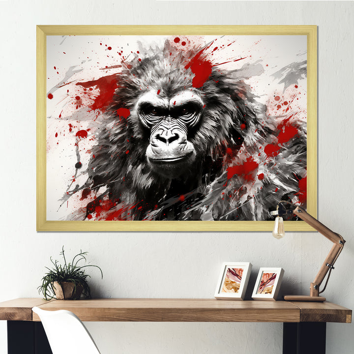 Red Gorilla Graffiti - Gorilla Home Decor Art