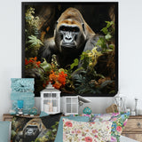 Floral Gorilla In Jungle - Gorilla Canvas Wall Art