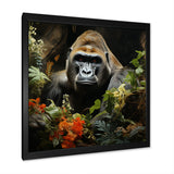 Floral Gorilla In Jungle - Gorilla Canvas Wall Art