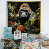 Floral Gorilla In Jungle - Gorilla Canvas Wall Art