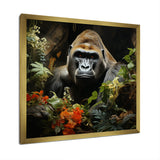 Floral Gorilla In Jungle - Gorilla Canvas Wall Art