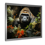 Floral Gorilla In Jungle - Gorilla Canvas Wall Art