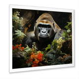 Floral Gorilla In Jungle - Gorilla Canvas Wall Art