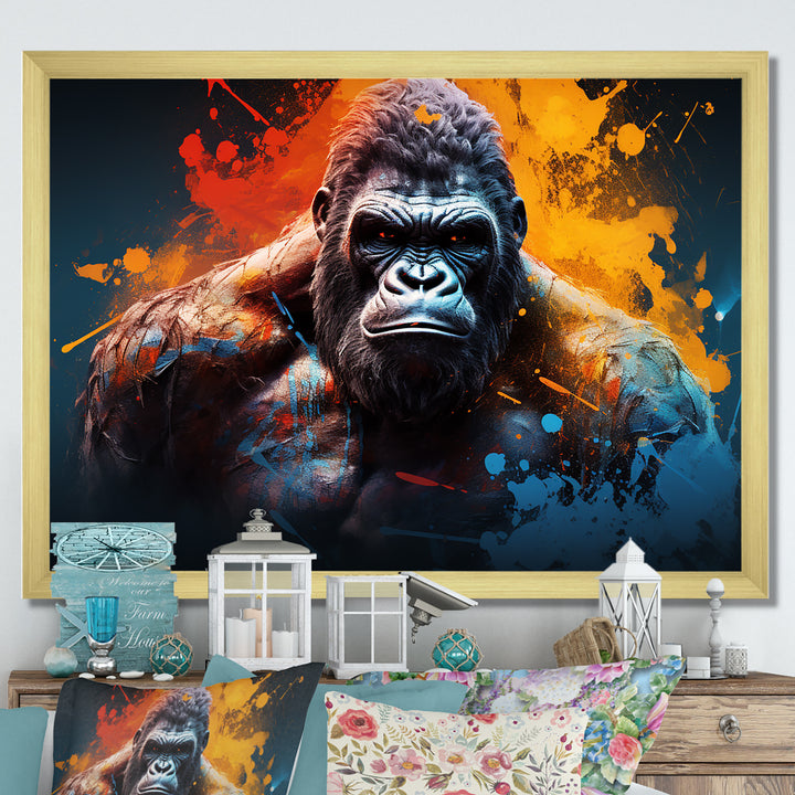 Colorful Gorilla Strength - Gorilla Wall Art Prints