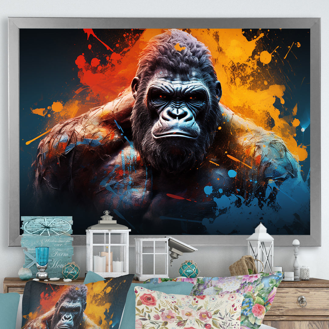 Colorful Gorilla Strength - Gorilla Wall Art Prints