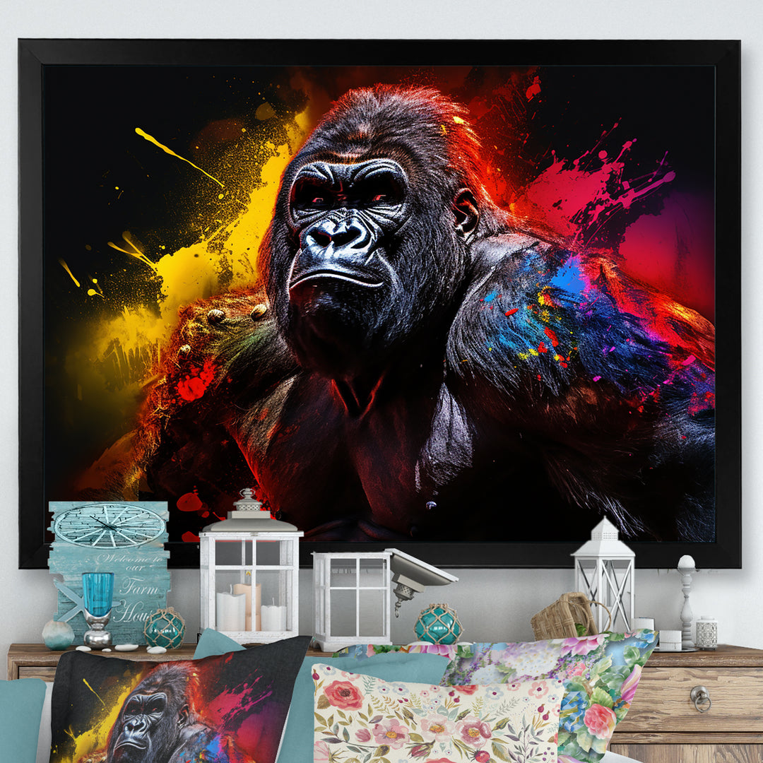 Multicolor Gorilla Strength - Red Gorilla Wall Art