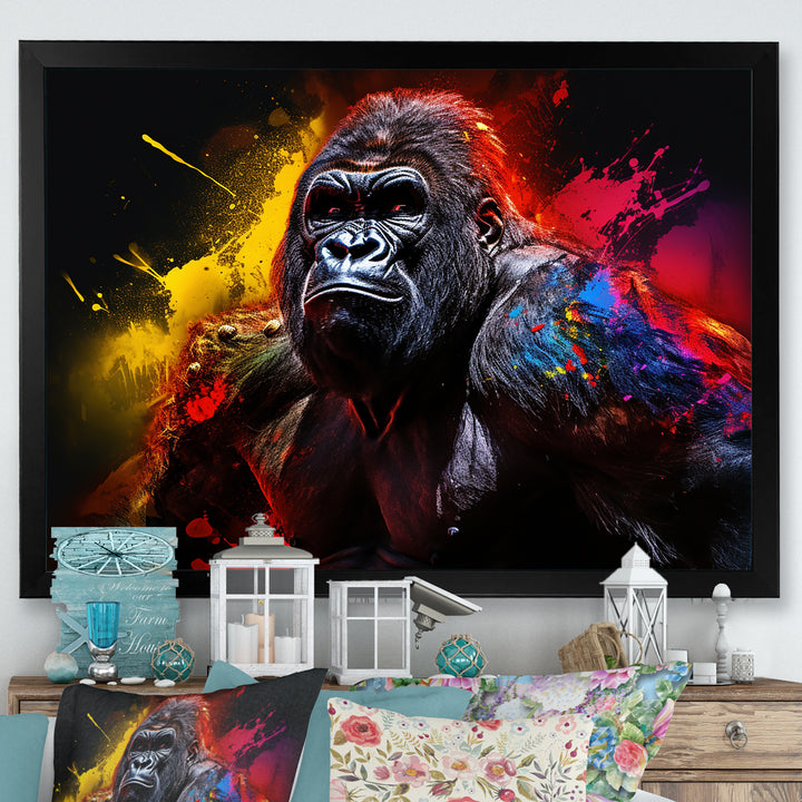 Multicolor Gorilla Strength - Red Gorilla Wall Art