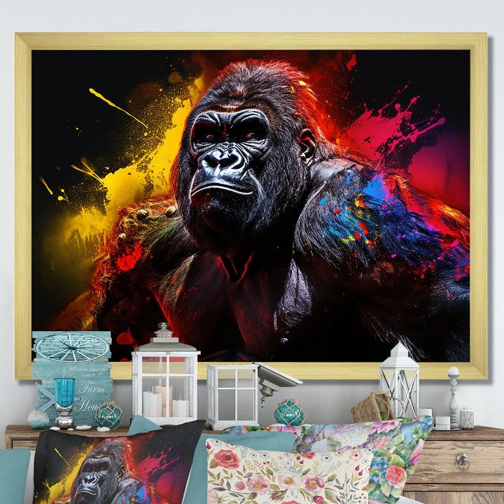 Multicolor Gorilla Strength - Red Gorilla Wall Art